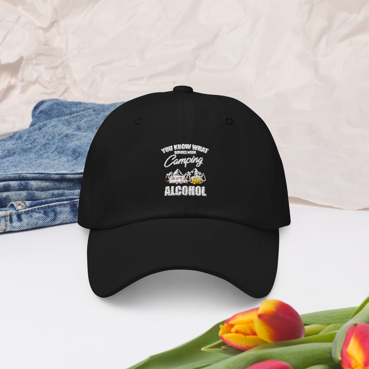 Dad hat Novelty Know Rhymes With Camping Alcohol Drinking Campsite Alcoholic Beverage Fan