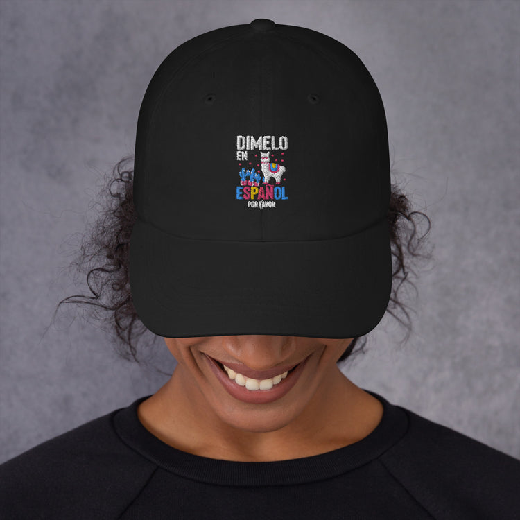 Dad hat Humorous En Espanol Por Favor Llama Hispanic Castilian Spain Nationalism Nationalistic