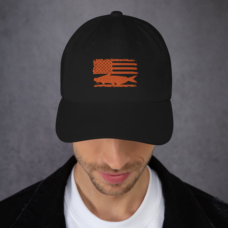 Dad hat Hilarious Angling Fishing Fisherman US Banner Patriotic Trawler Patriotism