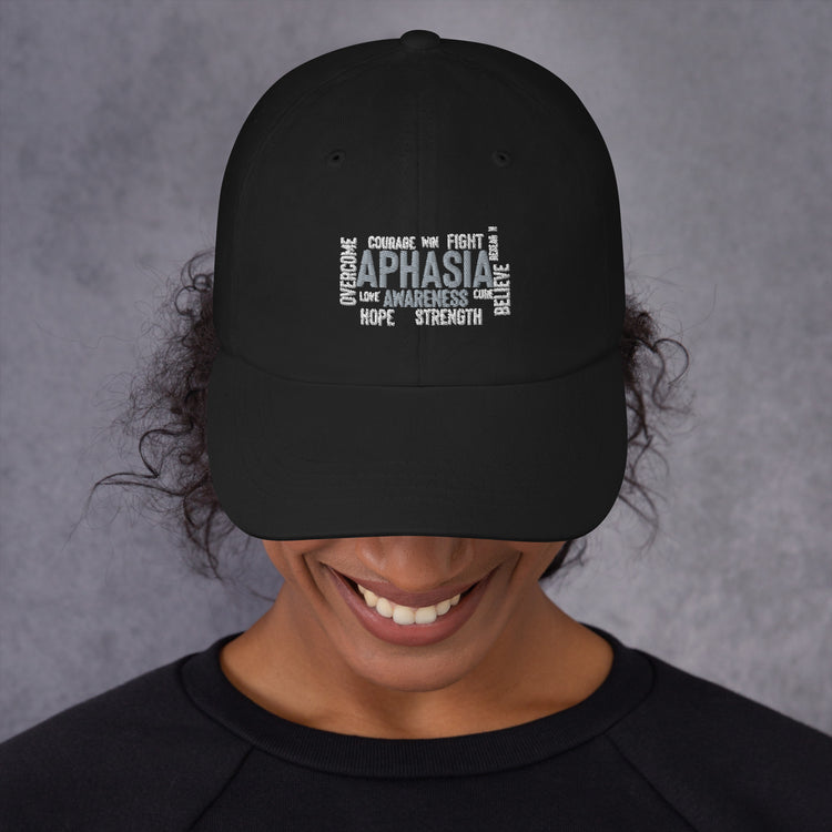 Dad hat  Novelty Aphasia Awareness Dysarthria Believer Overcomer Silent Brain Disease