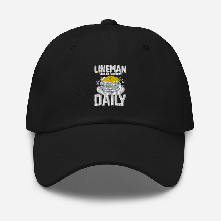 Dad hat  Humorous Lineman Serving Pancakes Fan Hotcake Linesmen Electrician Wireman Technician