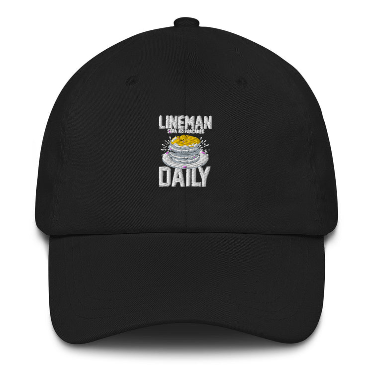 Dad hat  Humorous Lineman Serving Pancakes Fan Hotcake Linesmen Electrician Wireman Technician