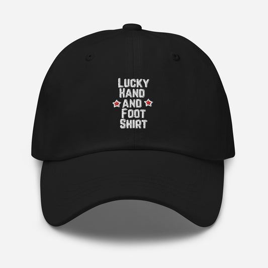 Dad hat Hilarious Luck Hand And Foot Outfit Poker Gambler Wager Risks Taker Betting Lover