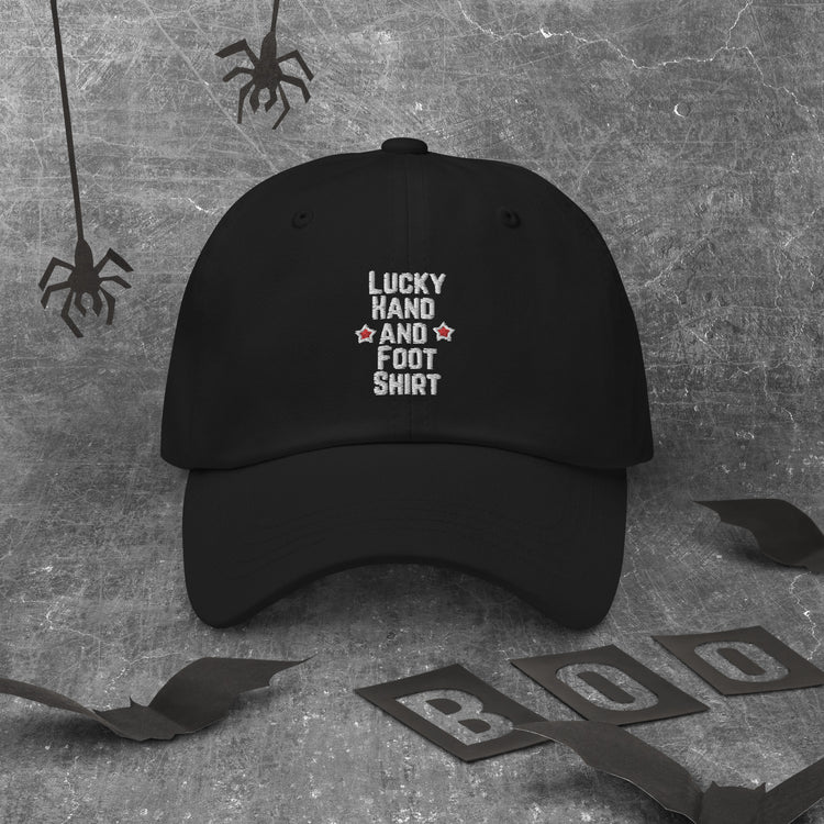 Dad hat Hilarious Luck Hand And Foot Outfit Poker Gambler Wager Risks Taker Betting Lover