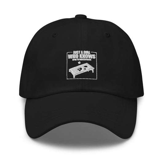 Dad hat Hilarious Just A Girl Who Knows How To Handle Bags Funny Tossing Leisure Competition