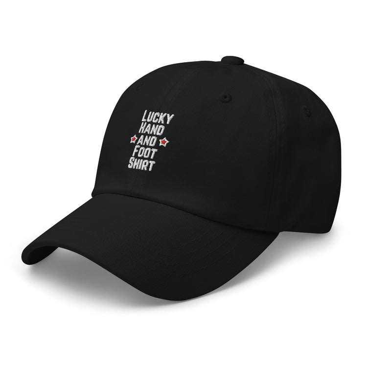 Dad hat Hilarious Luck Hand And Foot Outfit Poker Gambler Wager Risks Taker Betting Lover