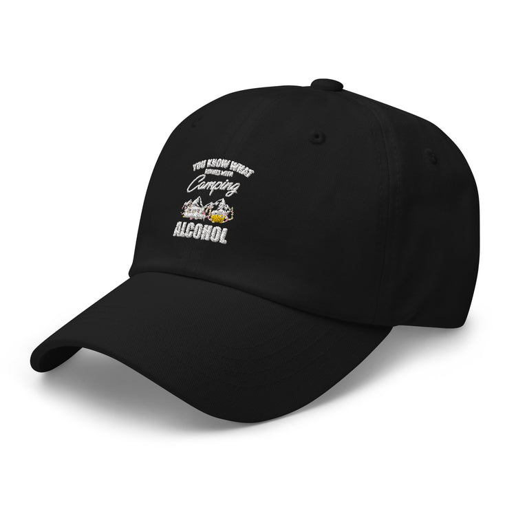 Dad hat Novelty Know Rhymes With Camping Alcohol Drinking Campsite Alcoholic Beverage Fan