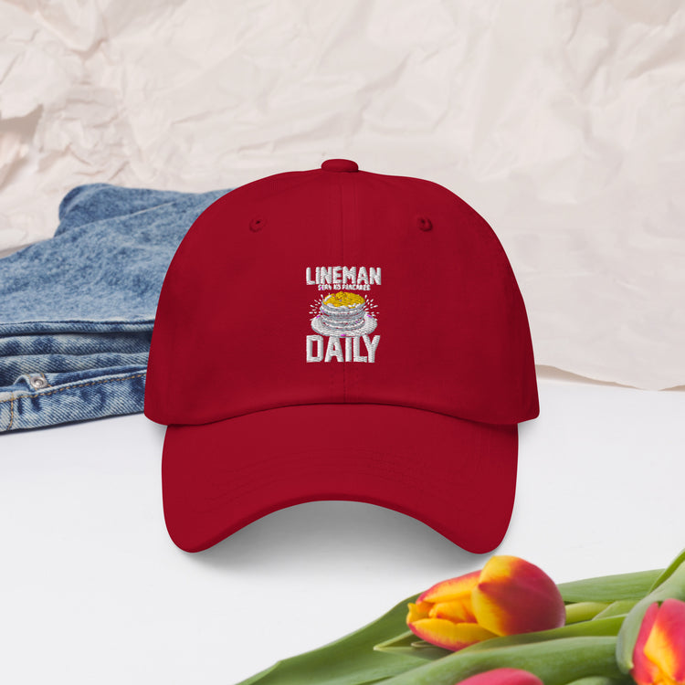 Dad hat  Humorous Lineman Serving Pancakes Fan Hotcake Linesmen Electrician Wireman Technician