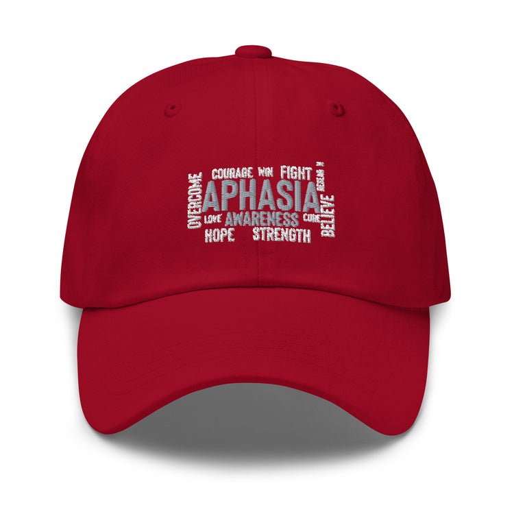 Dad hat  Novelty Aphasia Awareness Dysarthria Believer Overcomer Silent Brain Disease