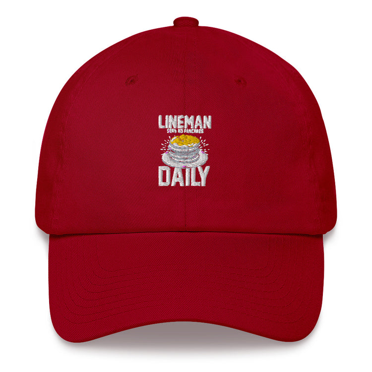 Dad hat  Humorous Lineman Serving Pancakes Fan Hotcake Linesmen Electrician Wireman Technician