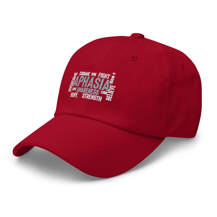 Dad hat  Novelty Aphasia Awareness Dysarthria Believer Overcomer Silent Brain Disease