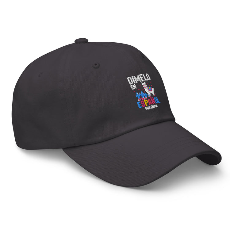 Dad hat Humorous En Espanol Por Favor Llama Hispanic Castilian Spain Nationalism Nationalistic