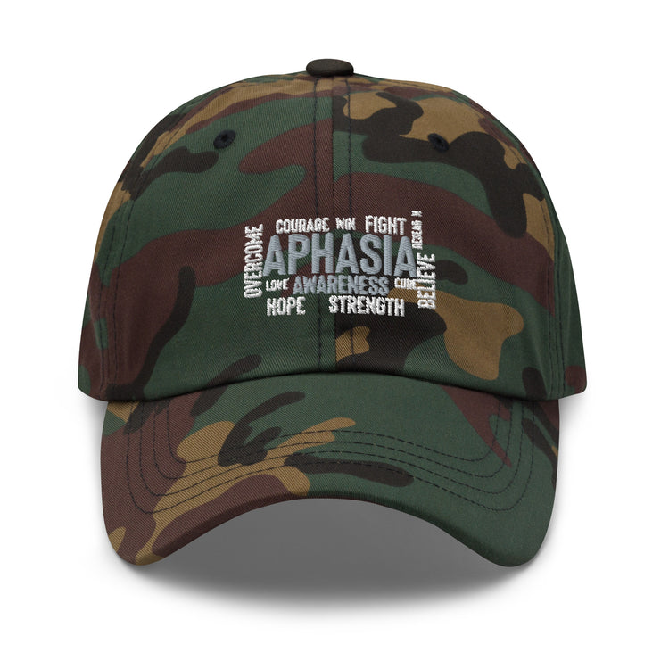 Dad hat  Novelty Aphasia Awareness Dysarthria Believer Overcomer Silent Brain Disease