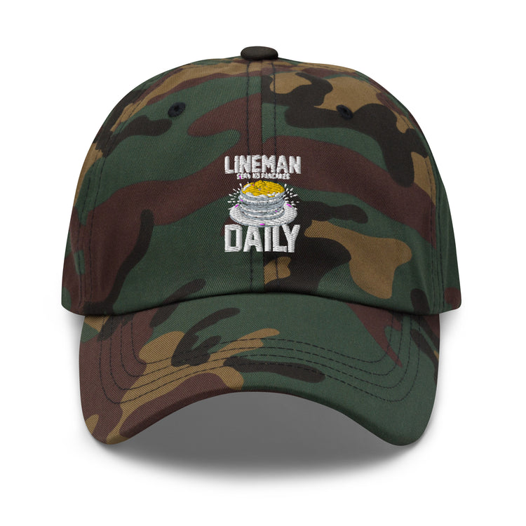 Dad hat  Humorous Lineman Serving Pancakes Fan Hotcake Linesmen Electrician Wireman Technician