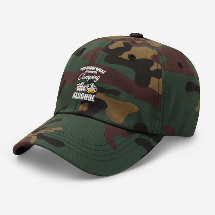 Dad hat Novelty Know Rhymes With Camping Alcohol Drinking Campsite Alcoholic Beverage Fan