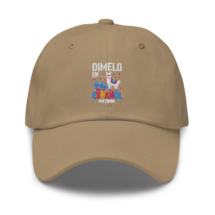 Dad hat Humorous En Espanol Por Favor Llama Hispanic Castilian Spain Nationalism Nationalistic