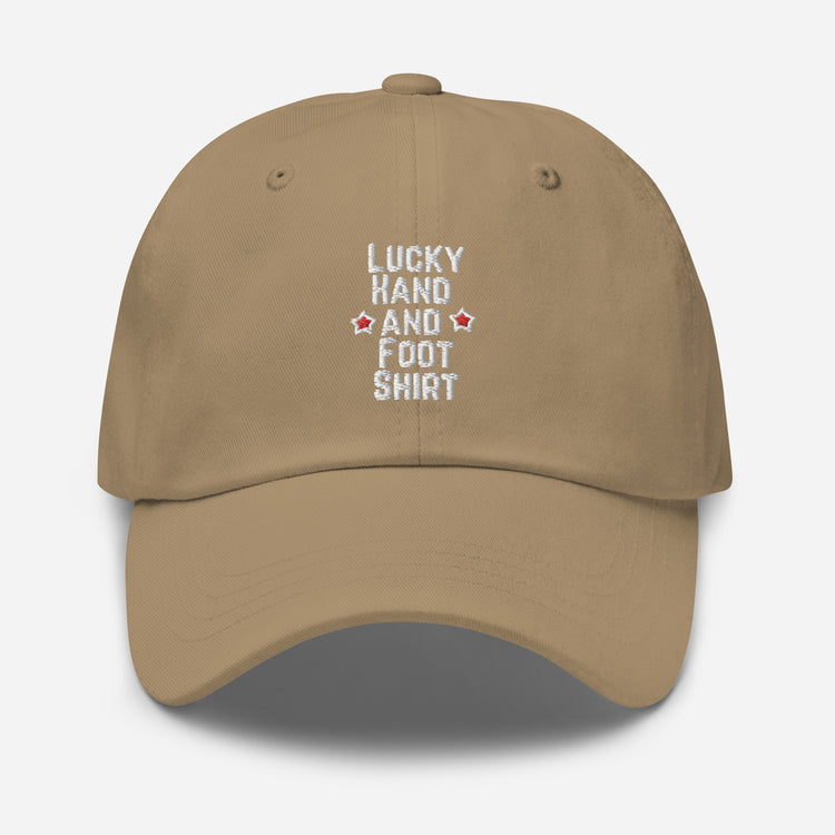 Dad hat Hilarious Luck Hand And Foot Outfit Poker Gambler Wager Risks Taker Betting Lover