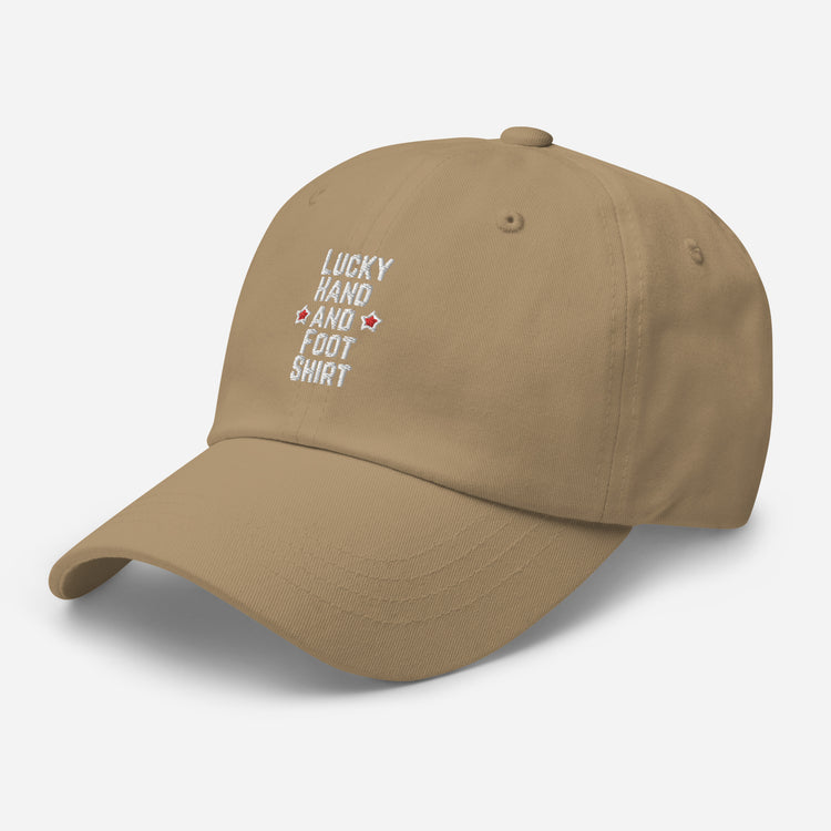 Dad hat Hilarious Luck Hand And Foot Outfit Poker Gambler Wager Risks Taker Betting Lover