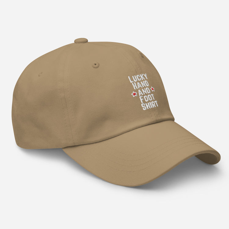 Dad hat Hilarious Luck Hand And Foot Outfit Poker Gambler Wager Risks Taker Betting Lover