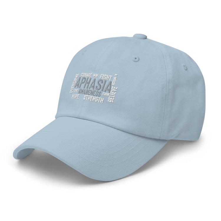 Dad hat  Novelty Aphasia Awareness Dysarthria Believer Overcomer Silent Brain Disease