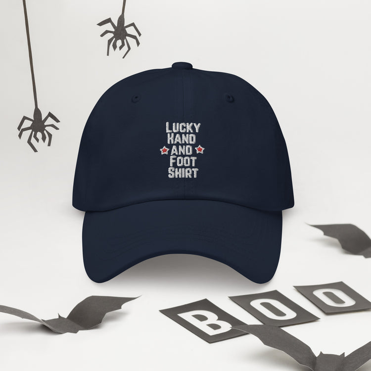 Dad hat Hilarious Luck Hand And Foot Outfit Poker Gambler Wager Risks Taker Betting Lover