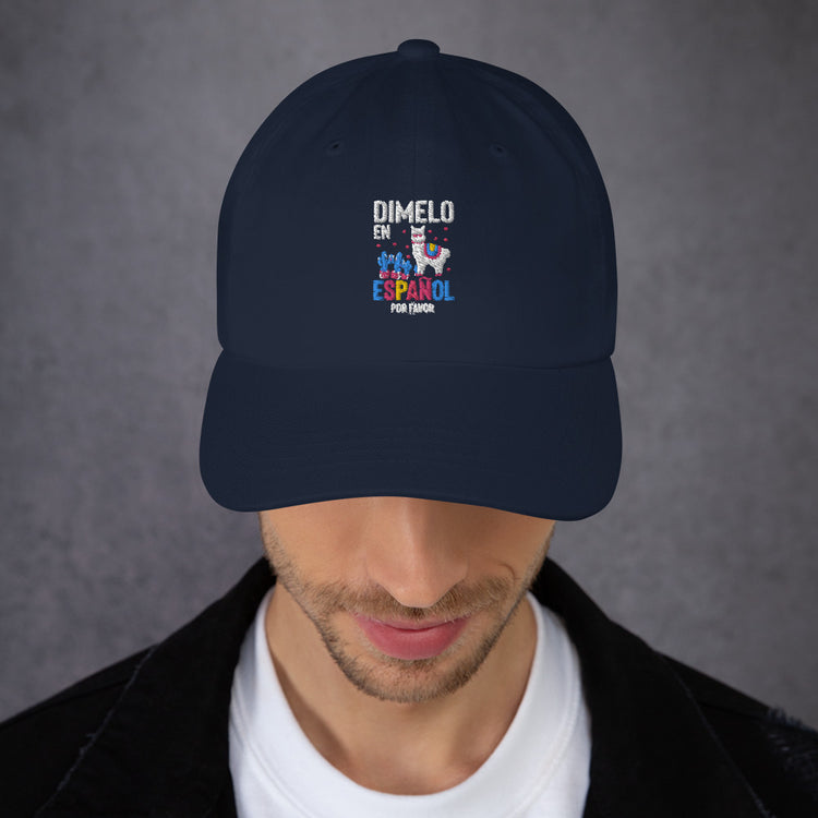 Dad hat Humorous En Espanol Por Favor Llama Hispanic Castilian Spain Nationalism Nationalistic