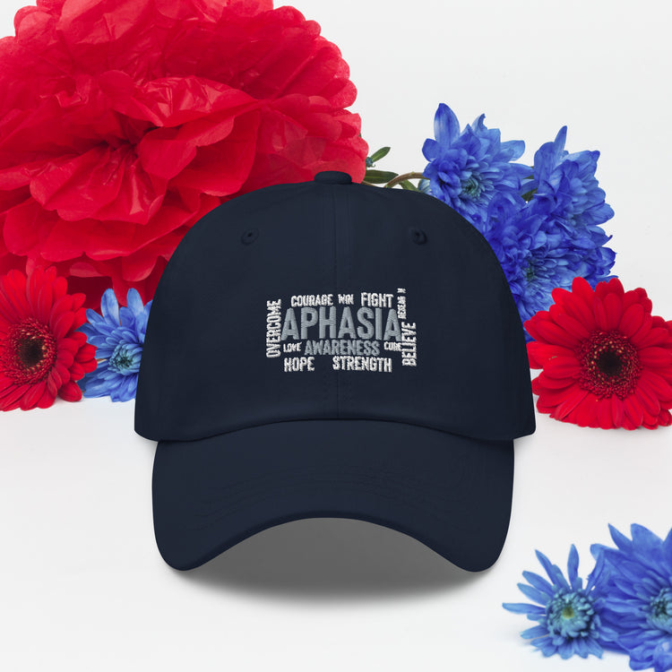 Dad hat  Novelty Aphasia Awareness Dysarthria Believer Overcomer Silent Brain Disease