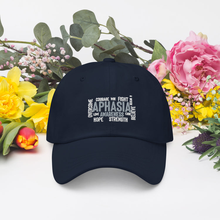 Dad hat  Novelty Aphasia Awareness Dysarthria Believer Overcomer Silent Brain Disease