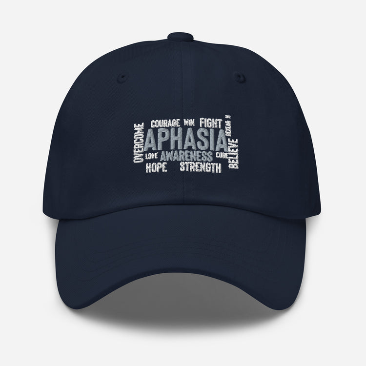 Dad hat  Novelty Aphasia Awareness Dysarthria Believer Overcomer Silent Brain Disease