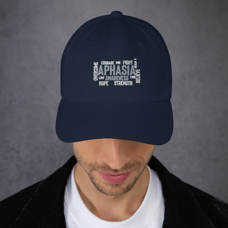 Dad hat  Novelty Aphasia Awareness Dysarthria Believer Overcomer Silent Brain Disease