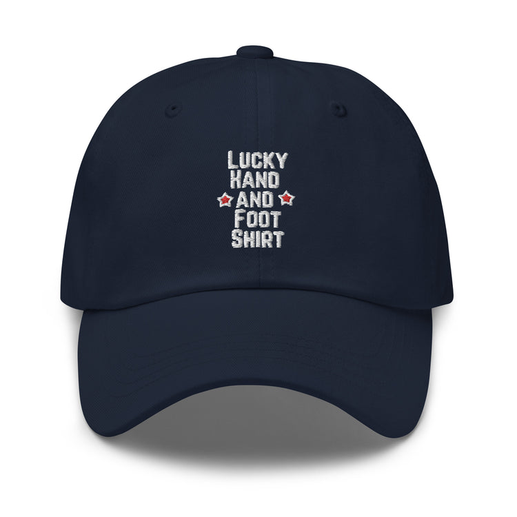 Dad hat Hilarious Luck Hand And Foot Outfit Poker Gambler Wager Risks Taker Betting Lover