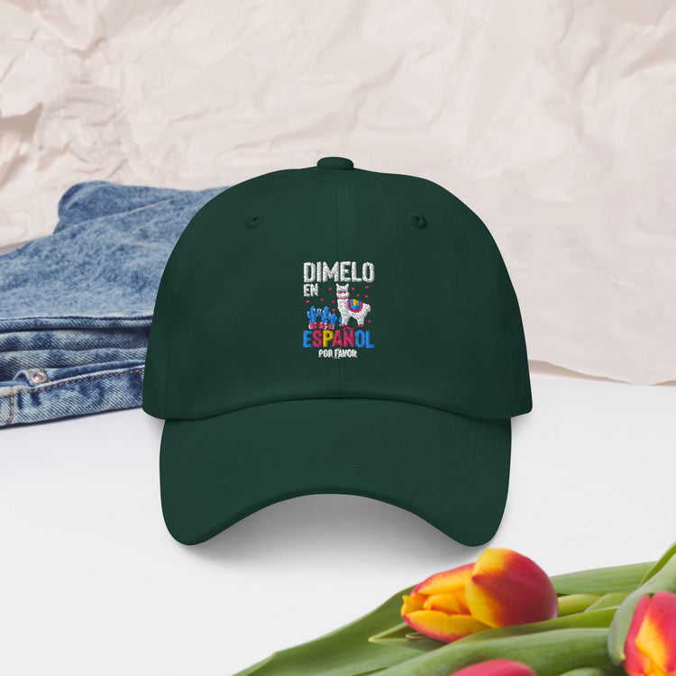 Dad hat Humorous En Espanol Por Favor Llama Hispanic Castilian Spain Nationalism Nationalistic