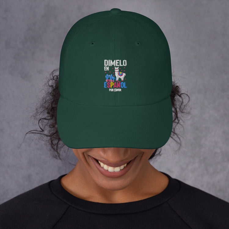 Dad hat Humorous En Espanol Por Favor Llama Hispanic Castilian Spain Nationalism Nationalistic