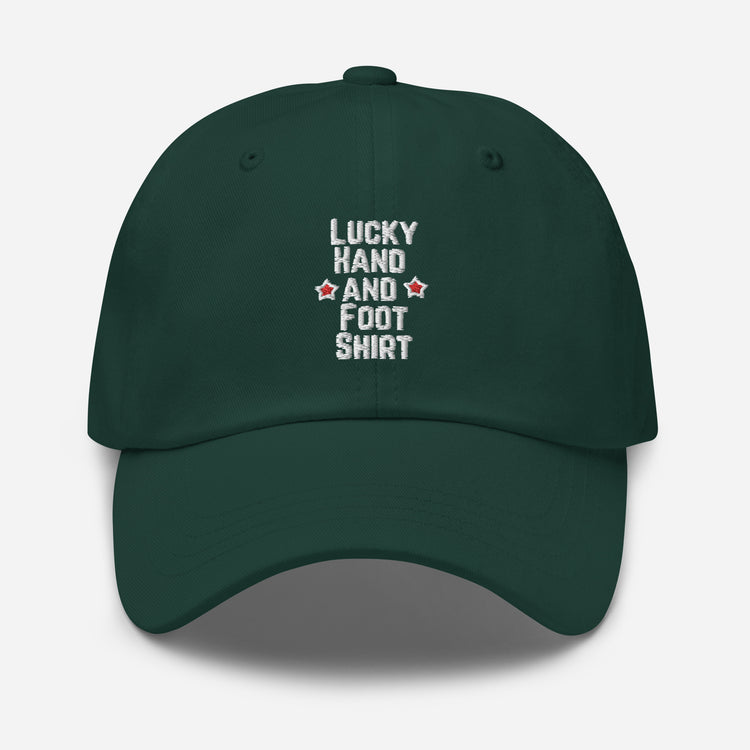 Dad hat Hilarious Luck Hand And Foot Outfit Poker Gambler Wager Risks Taker Betting Lover