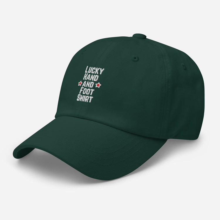 Dad hat Hilarious Luck Hand And Foot Outfit Poker Gambler Wager Risks Taker Betting Lover