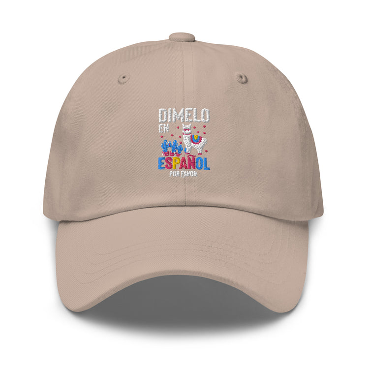 Dad hat Humorous En Espanol Por Favor Llama Hispanic Castilian Spain Nationalism Nationalistic