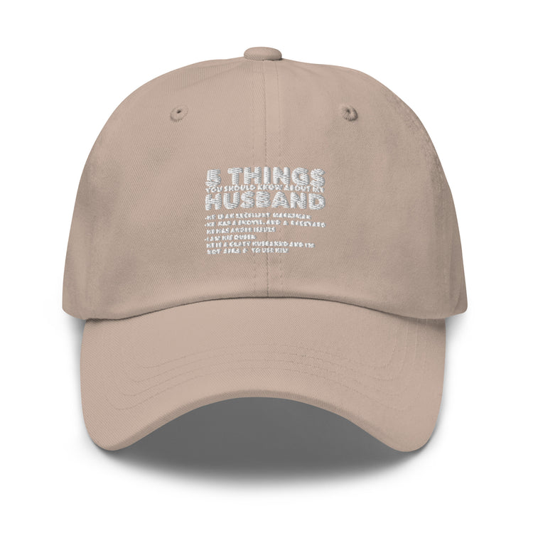 Dad hat Hilarious Five Thing Should Know Pun Husband Humorous Comical Spouse Man