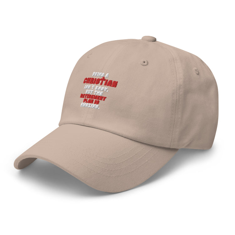 Dad hat Novelty Christianity Isn't Easy But Retirement Plan Amazing Stopping Working