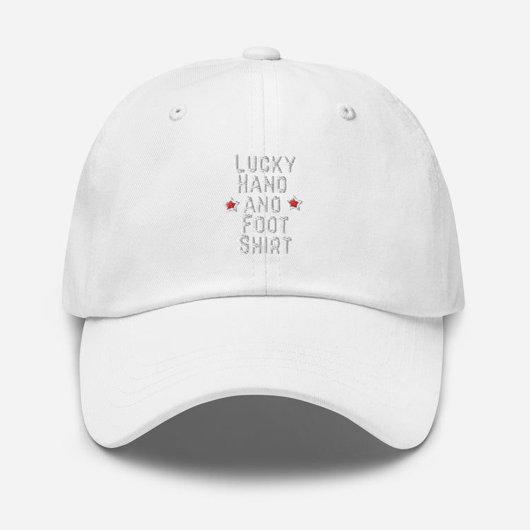 Dad hat Hilarious Luck Hand And Foot Outfit Poker Gambler Wager Risks Taker Betting Lover