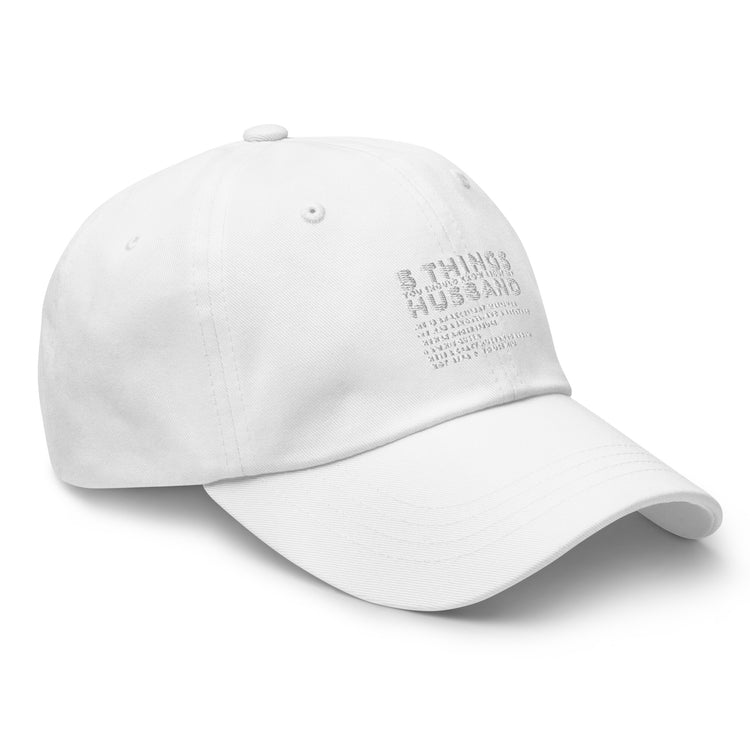 Dad hat Hilarious Five Thing Should Know Pun Husband Humorous Comical Spouse Man