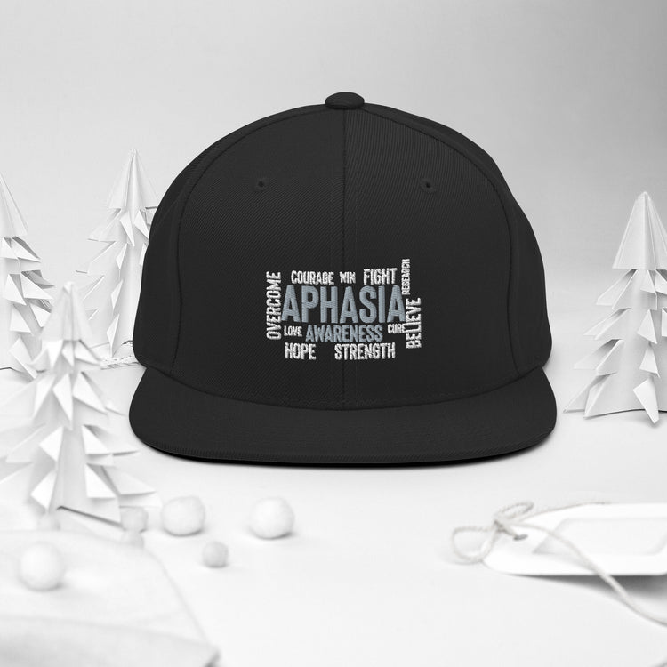 Snapback Hat  Novelty Aphasia Awareness Dysarthria Believer Overcomer Silent Brain Disease