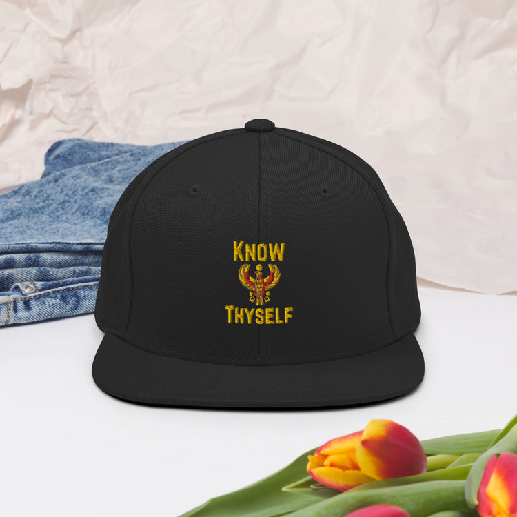 Snapback Hat Humorous Know Thyself Egypt Mythologies Cairo Egyptians Superstitious Beliefs