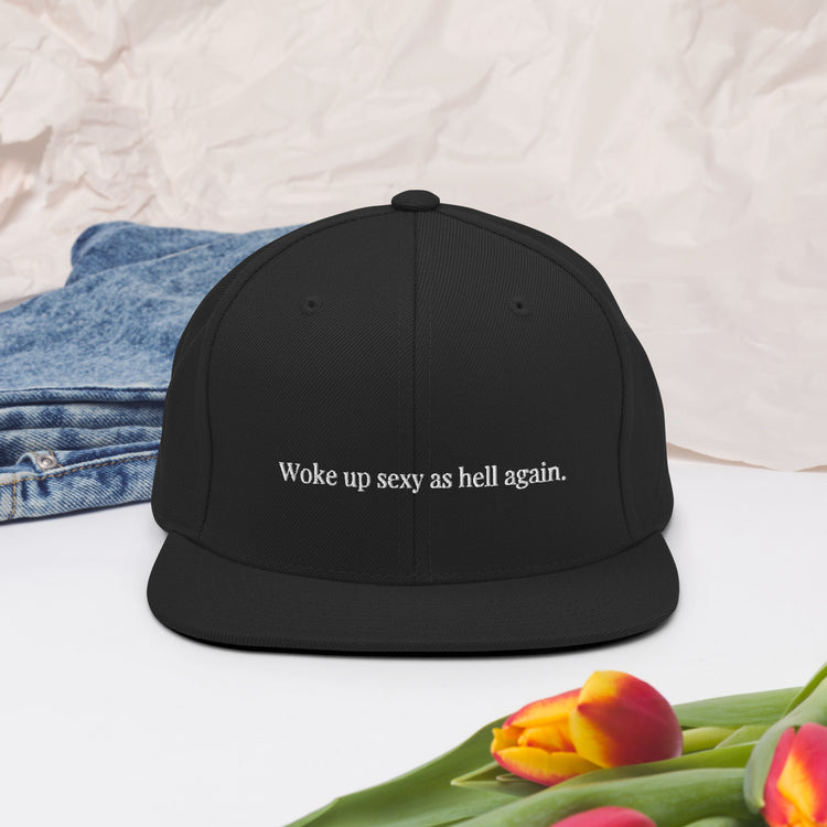 Snapback Hat Novelty Sexy As Hell Again Comical Sarcastic Sayings Fan Phrases Lover