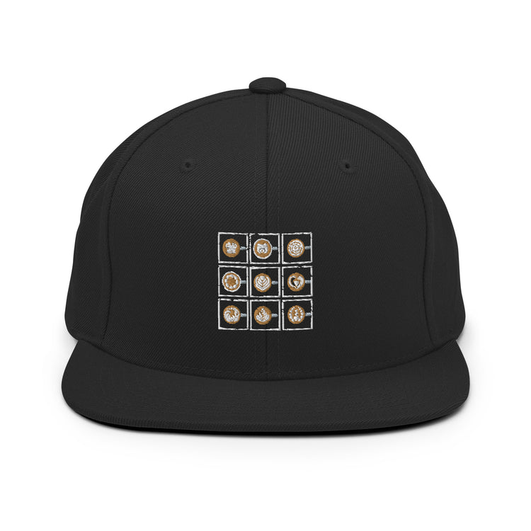 Snapback Hat  Espresso Arts Designs Caffeinated Drinks Barman Barkeeper Mixing Mixology