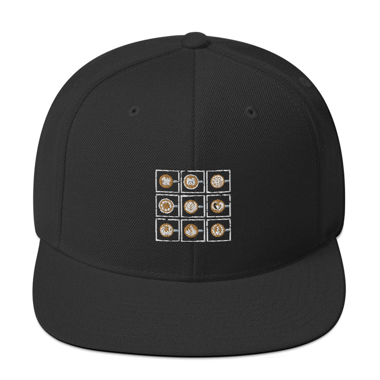 Snapback Hat  Espresso Arts Designs Caffeinated Drinks Barman Barkeeper Mixing Mixology