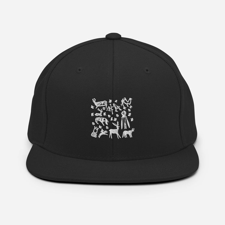 Snapback Hat Pictograph Carving Engravings Mimbres Drawing Figures Carves Illustration Lover