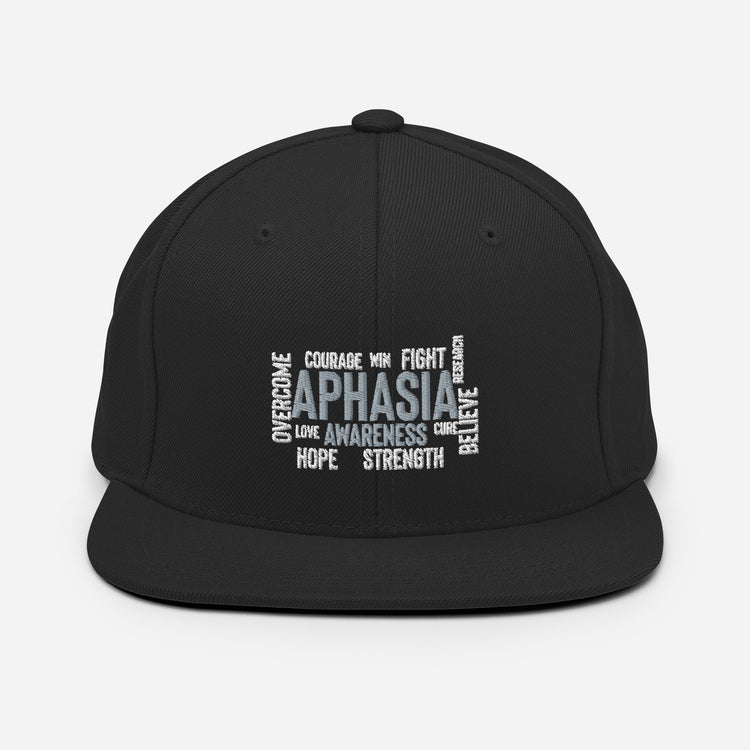 Snapback Hat  Novelty Aphasia Awareness Dysarthria Believer Overcomer Silent Brain Disease