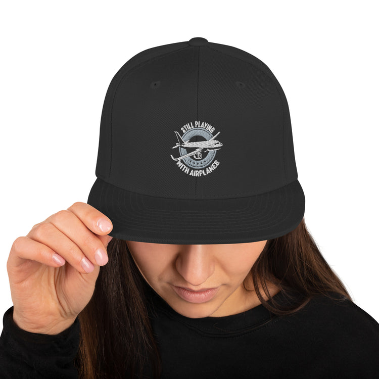 Snapback Hat Novelty Still Playing With Airplanes Copilot Outfit Aviation Aviator Seaplane Fan