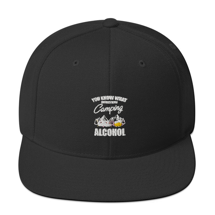 Snapback Hat Novelty Know Rhymes With Camping Alcohol Drinking Campsite Alcoholic Beverage Fan