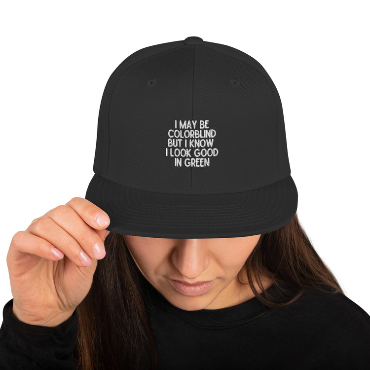 Snapback Hat Novelty Colorblind Daltonism Eye Disorders Hilarious Colour-Blindness Eyesight